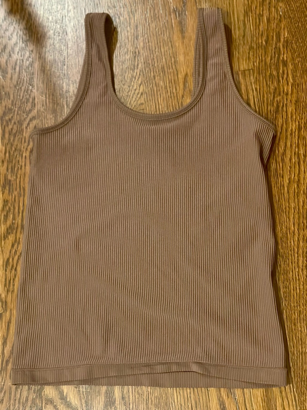 Fitted Ribbed Brown Tank Top - Small - Picture 5 of 5